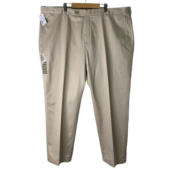 Jos A Bank Travelers Original Fit Cotton Pants Mens Size 44x30 Beige NWT $119 - Picture 1 of 8